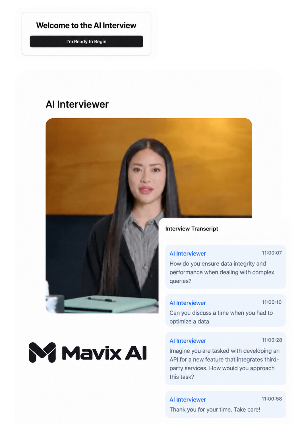 Mavix AI adaptive interview dashboard